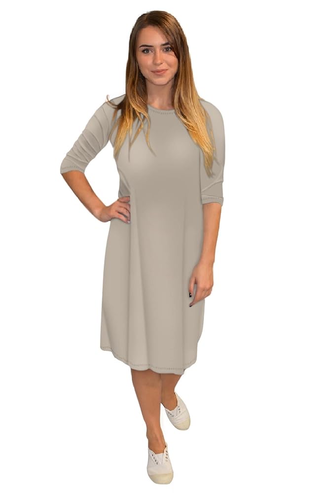 L’or volume shirt dress Kosher Casual Women's Modest Knee Length Lightweight T-Shirt